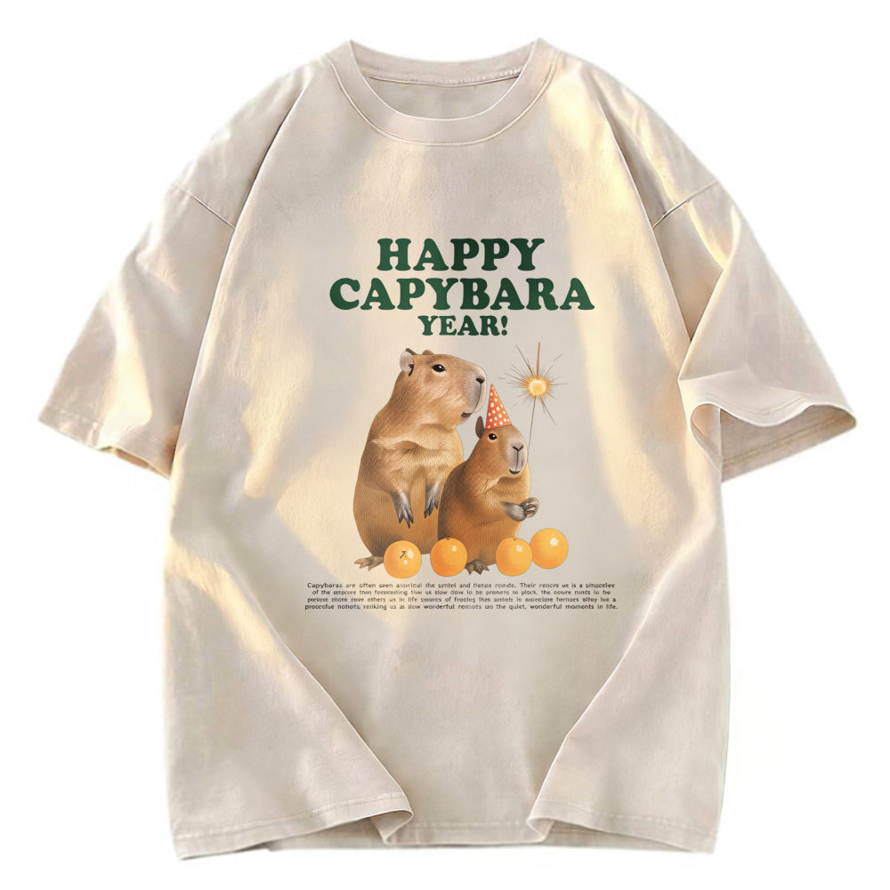 Tokyosol Happy Capybara Year Washed T-Shirt