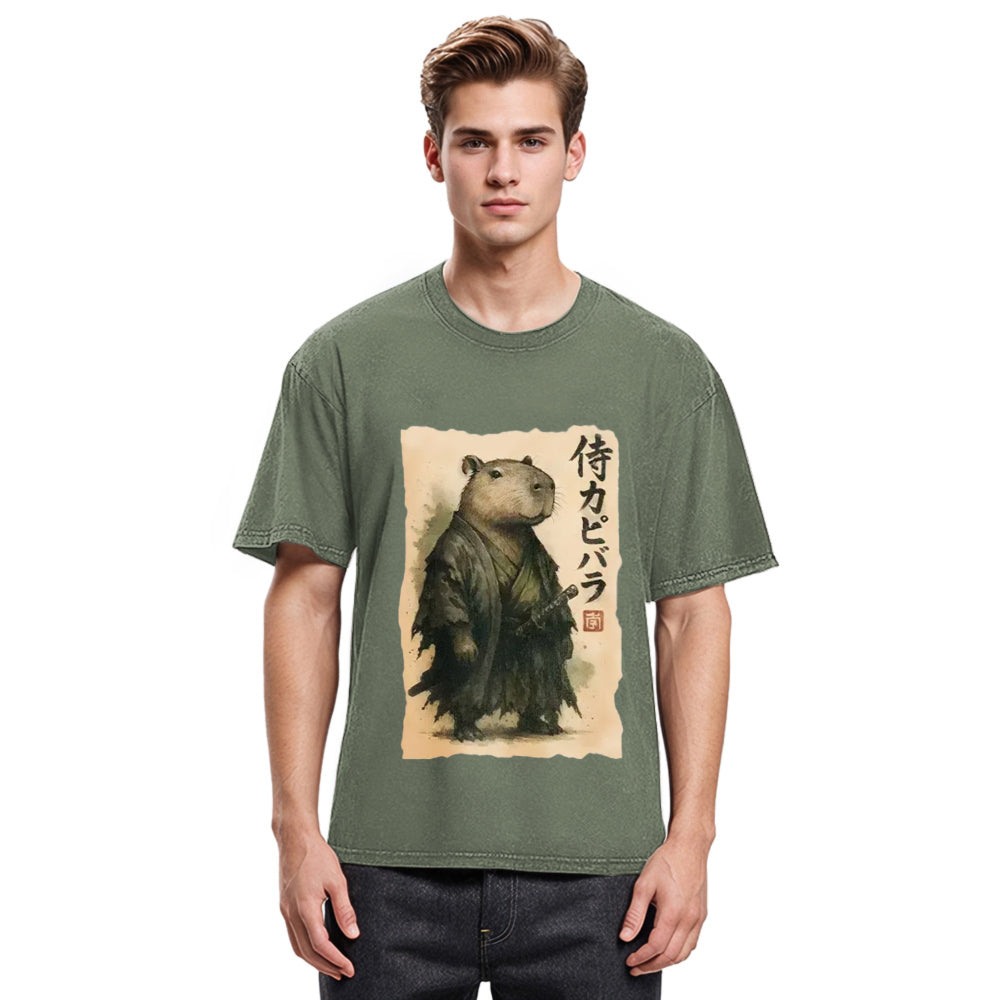 Tokyosol Capybara Samurai Washed T-Shirt