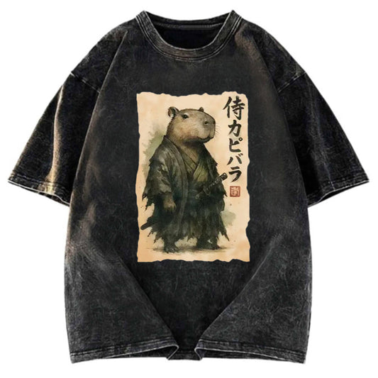 Tokyosol Capybara Samurai Washed T-Shirt