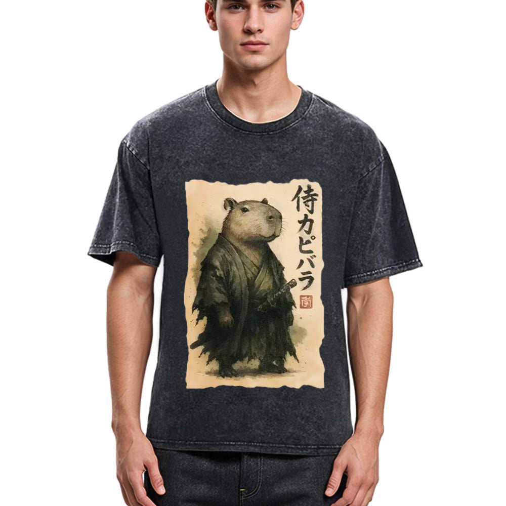 Tokyosol Capybara Samurai Washed T-Shirt