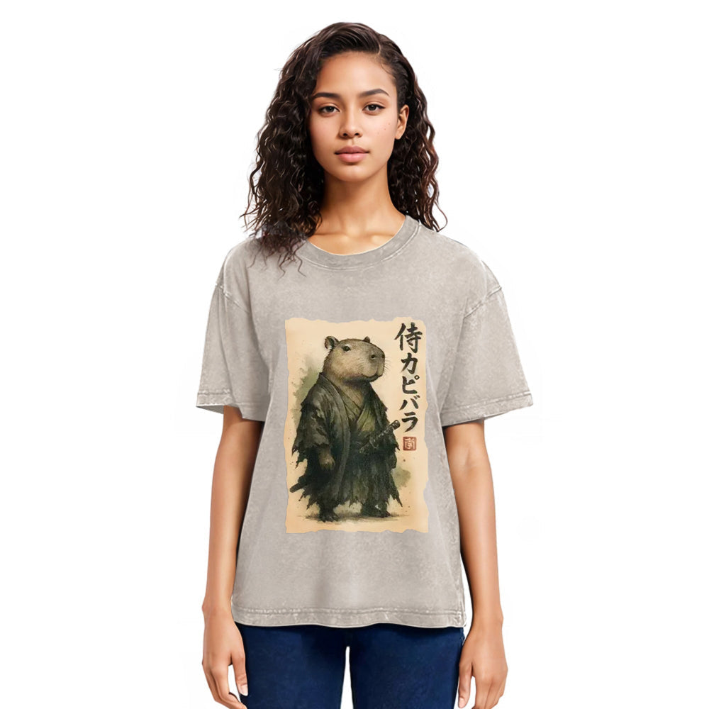Tokyosol Capybara Samurai Washed T-Shirt
