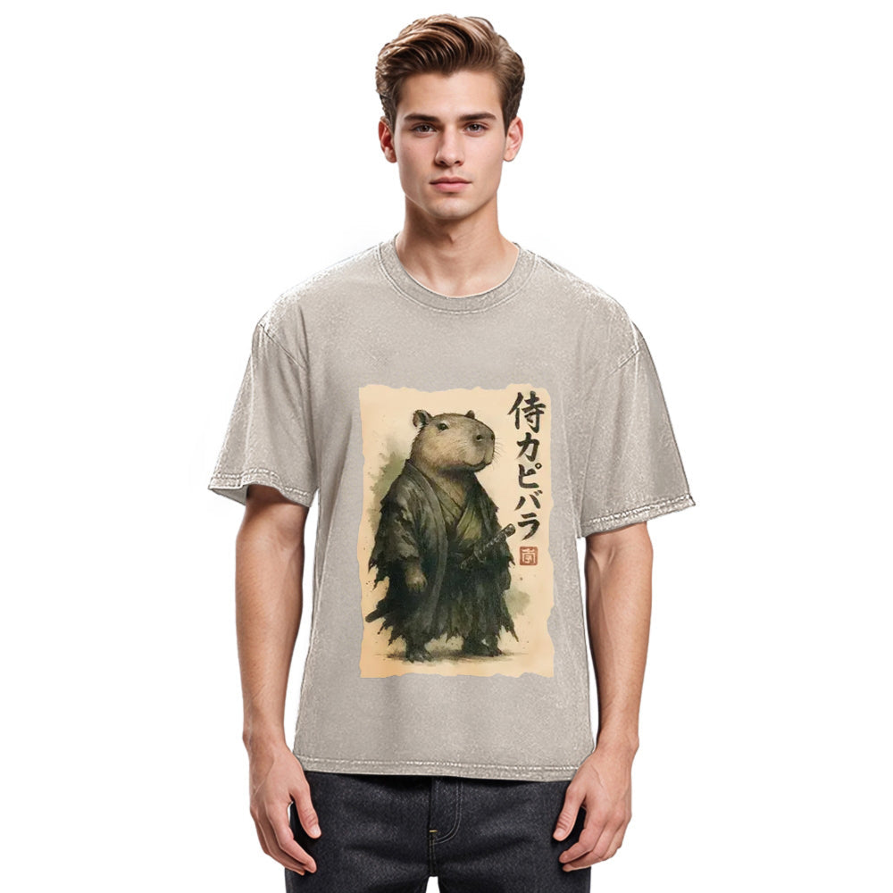 Tokyosol Capybara Samurai Washed T-Shirt