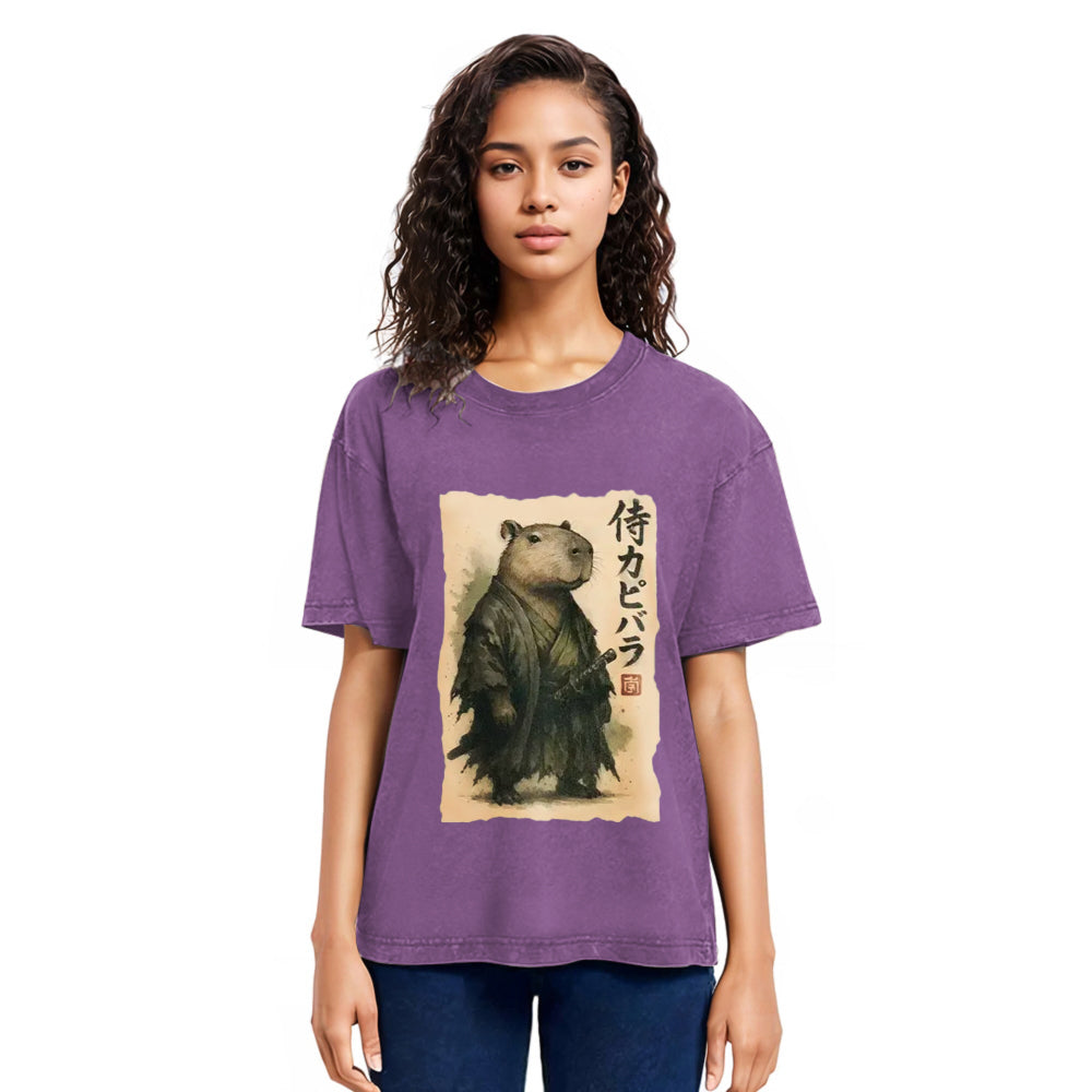 Tokyosol Capybara Samurai Washed T-Shirt