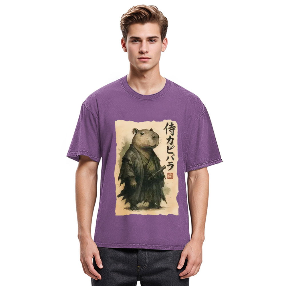 Tokyosol Capybara Samurai Washed T-Shirt