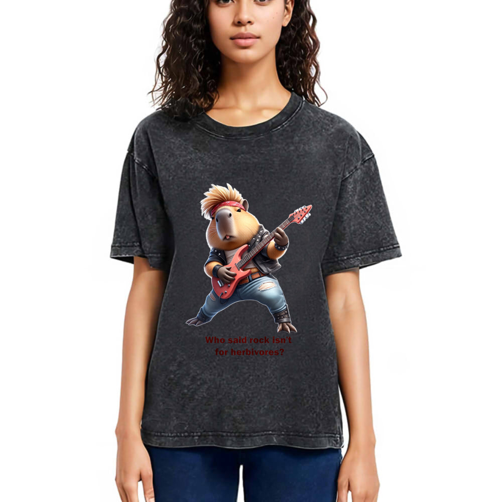 Tokyosol Capybara - Hard Rock Star Washed T-Shirt