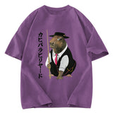 Tokyosol Capybara Billiards Player Washed T-Shirt