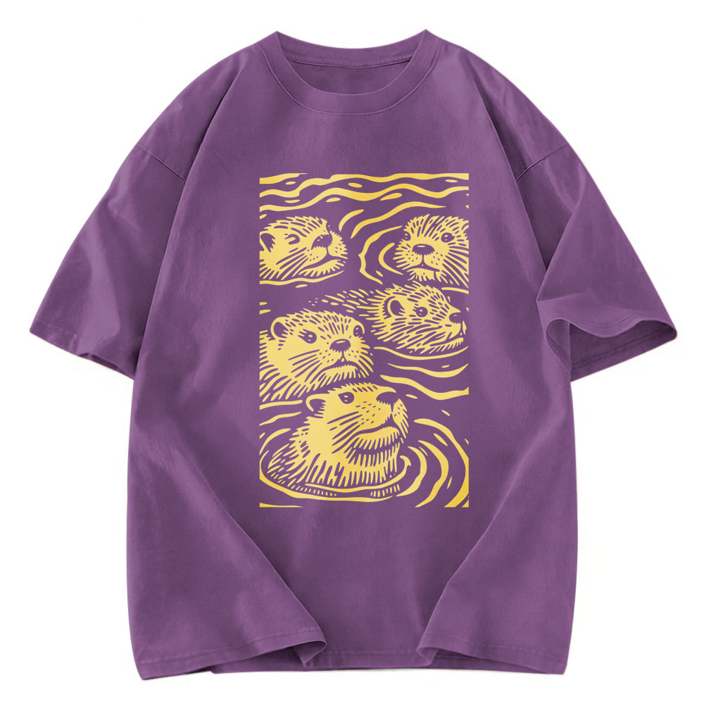 Tokyosol Woodcut Otter Washed T-Shirt