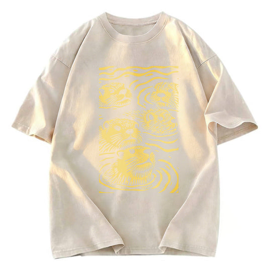Tokyosol Woodcut Otter Washed T-Shirt