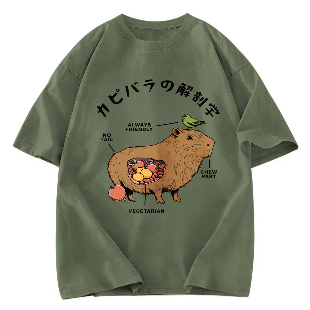 Tokyosol Capybara Anatomy Washed T-Shirt