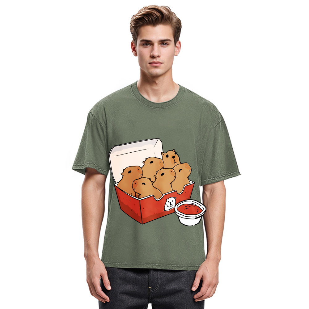 Tokyosol Capybara With Tomato Sauce Washed T-Shirt