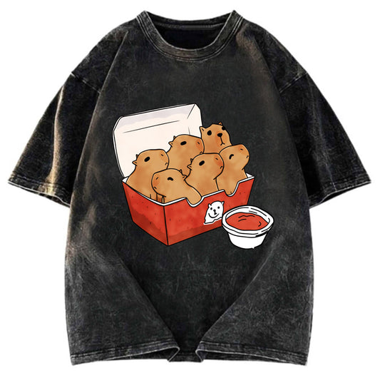 Tokyosol Capybara With Tomato Sauce Washed T-Shirt