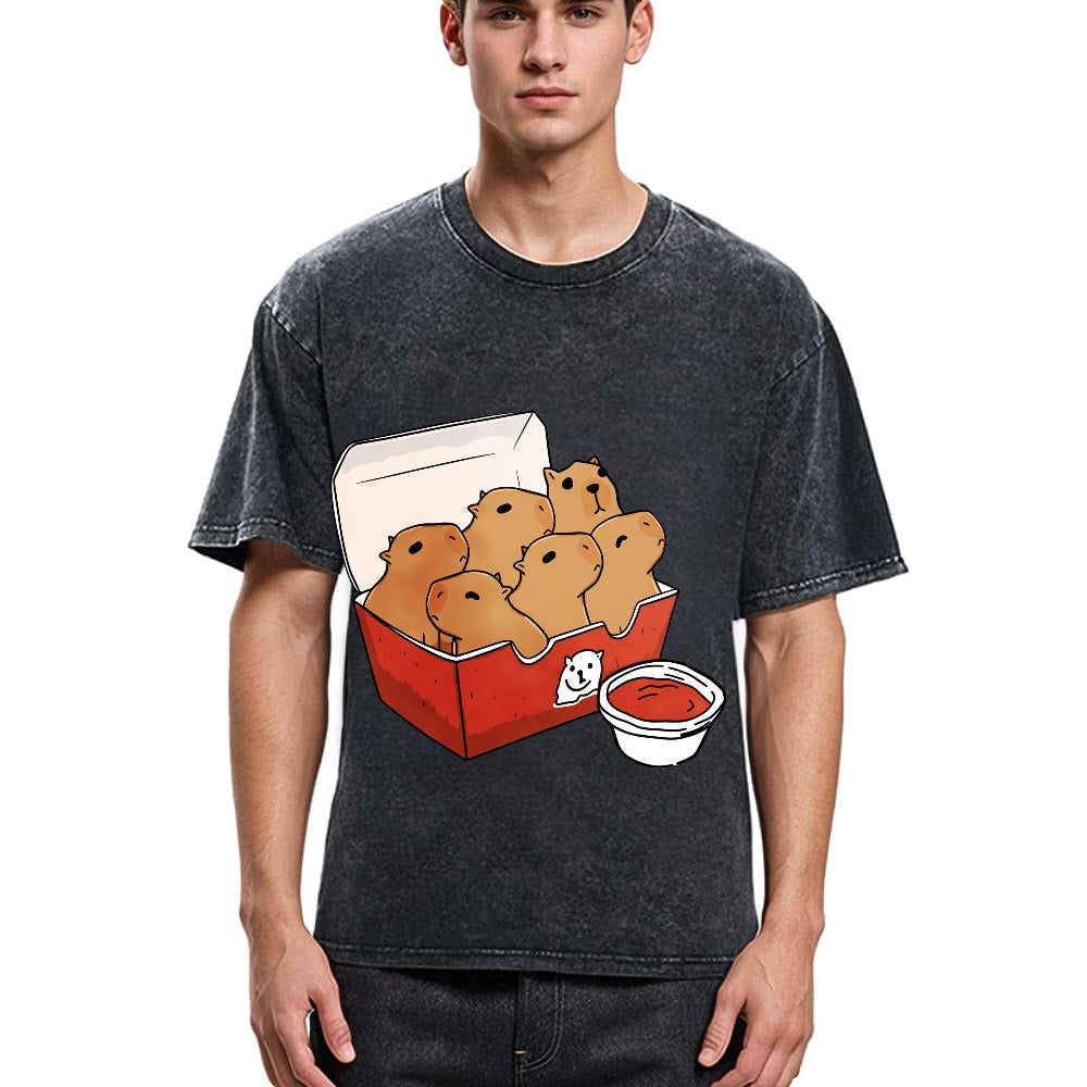 Tokyosol Capybara With Tomato Sauce Washed T-Shirt