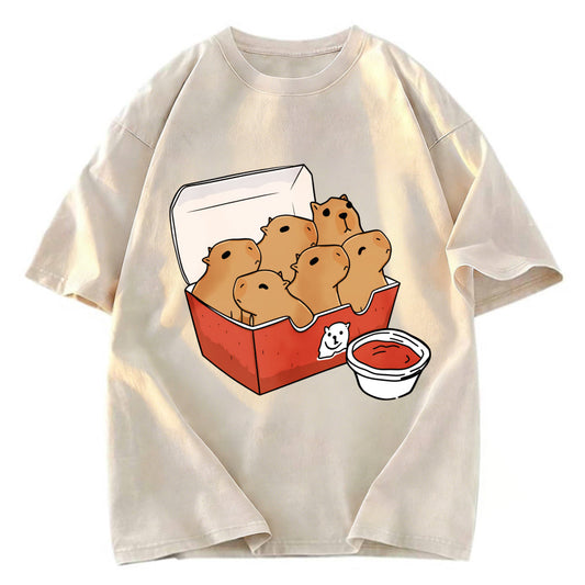 Tokyosol Capybara With Tomato Sauce Washed T-Shirt