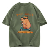Tokyosol Osaka Capybara Scooter Washed T-Shirt