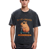 Tokyosol Osaka Capybara Scooter Washed T-Shirt