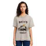 Tokyosol Relaxed Hot Spring Capybara Washed T-Shirt