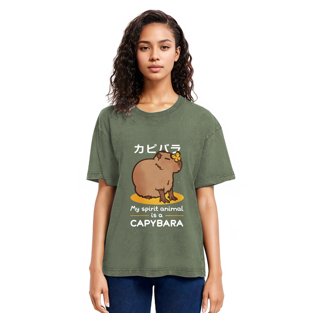 Tokyosol Spirit Animal Capybara Washed T-Shirt