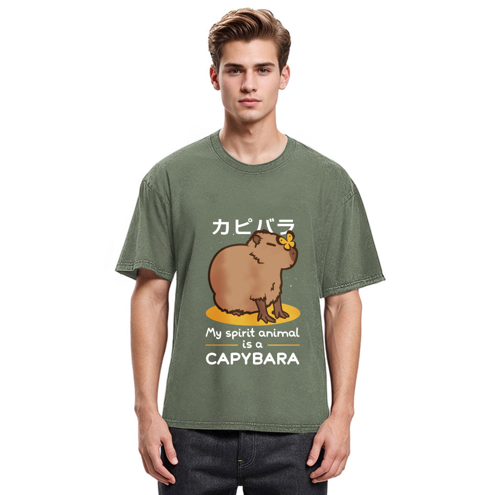 Tokyosol Spirit Animal Capybara Washed T-Shirt