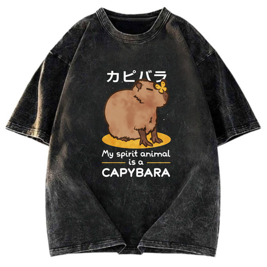 Tokyosol Spirit Animal Capybara Washed T-Shirt
