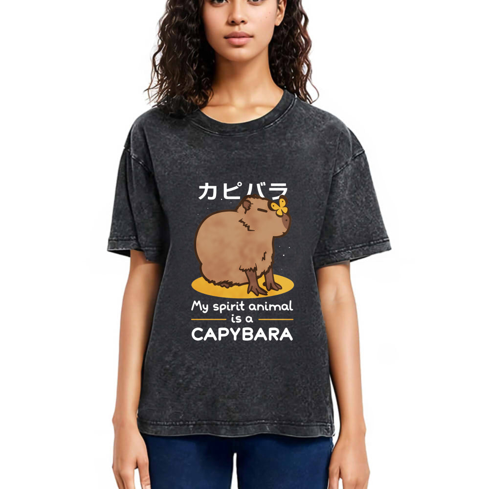 Tokyosol Spirit Animal Capybara Washed T-Shirt