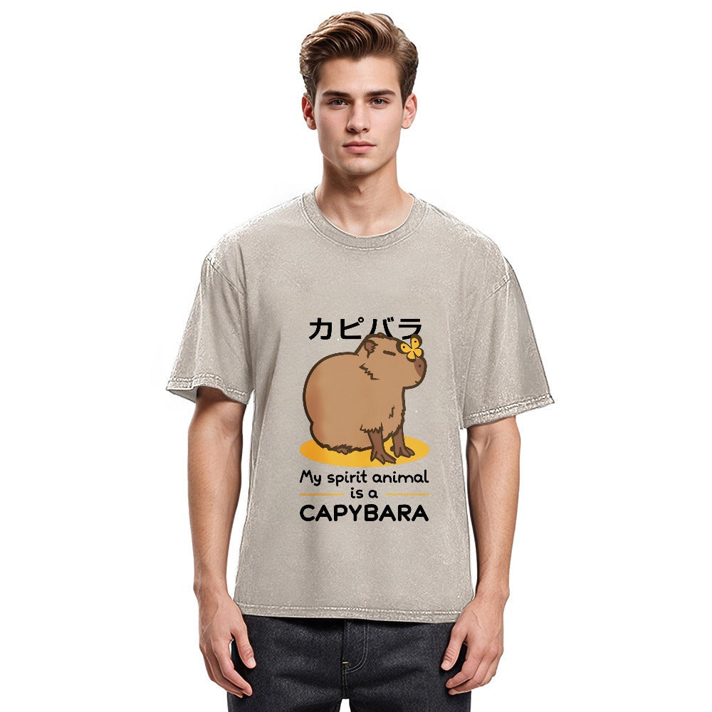 Tokyosol Spirit Animal Capybara Washed T-Shirt