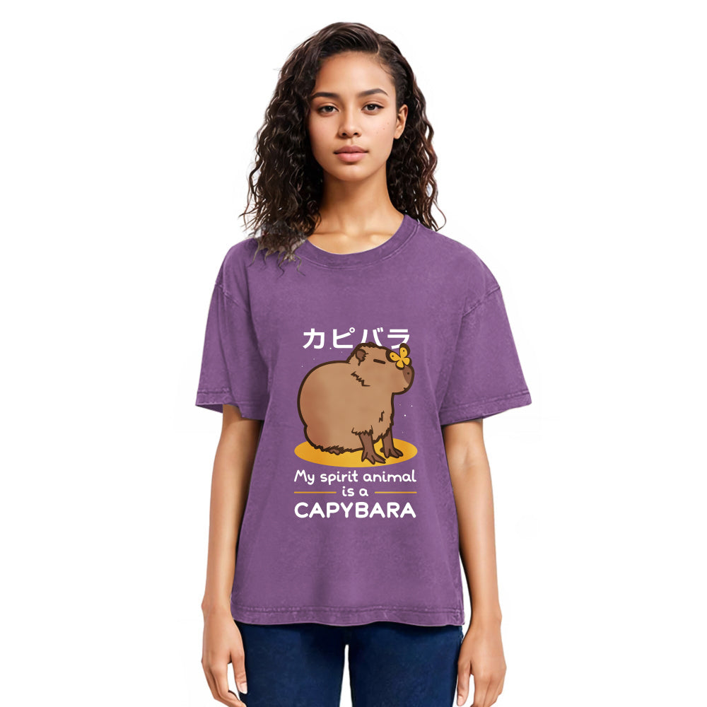 Tokyosol Spirit Animal Capybara Washed T-Shirt