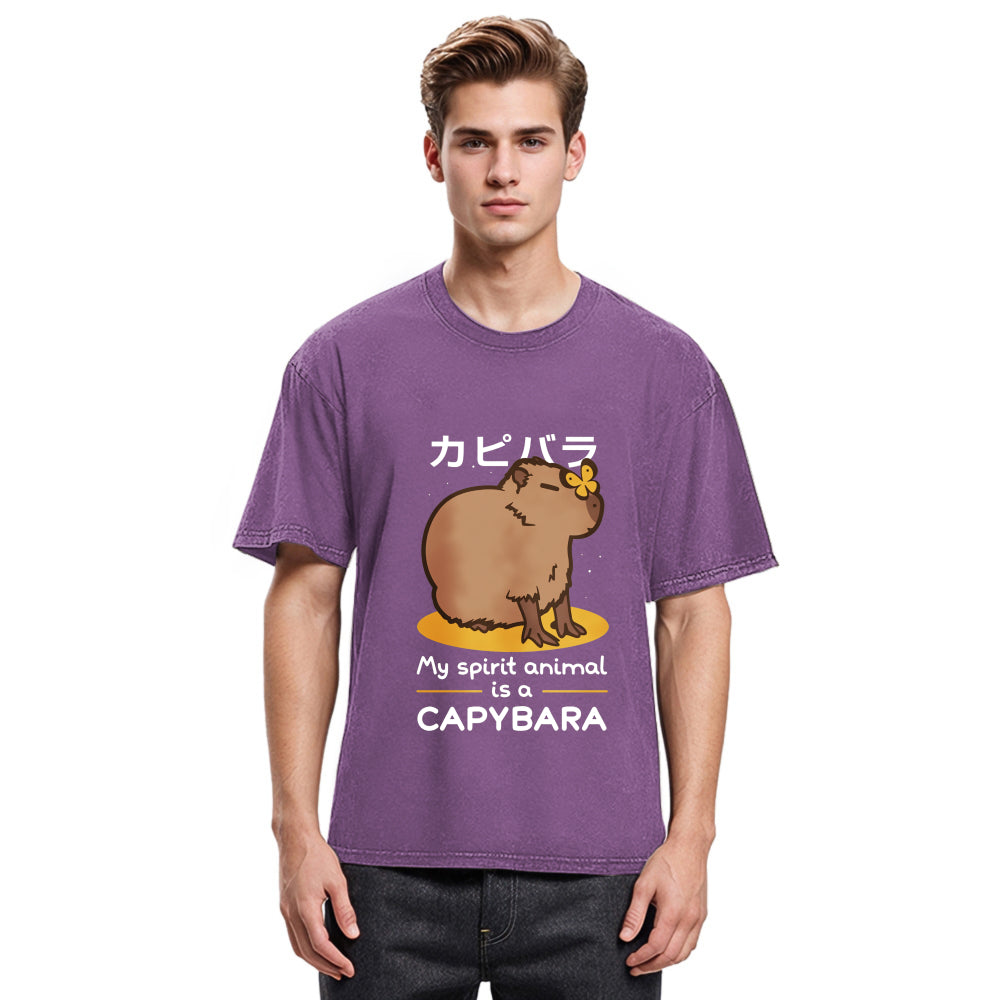 Tokyosol Spirit Animal Capybara Washed T-Shirt