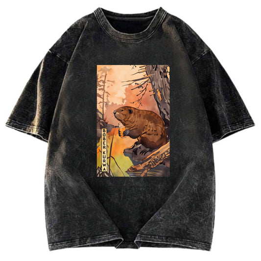Tokyosol Beaver By The River Washed T-Shirt