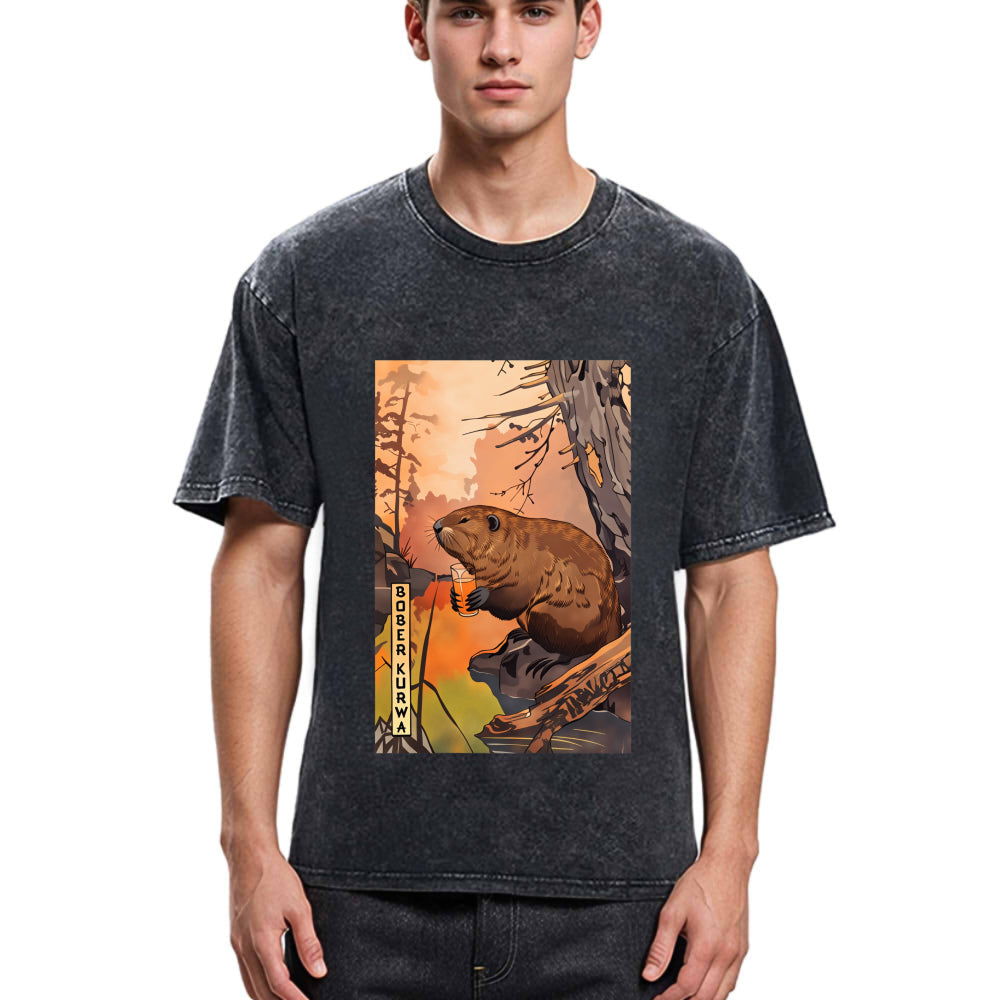 Tokyosol Beaver By The River Washed T-Shirt