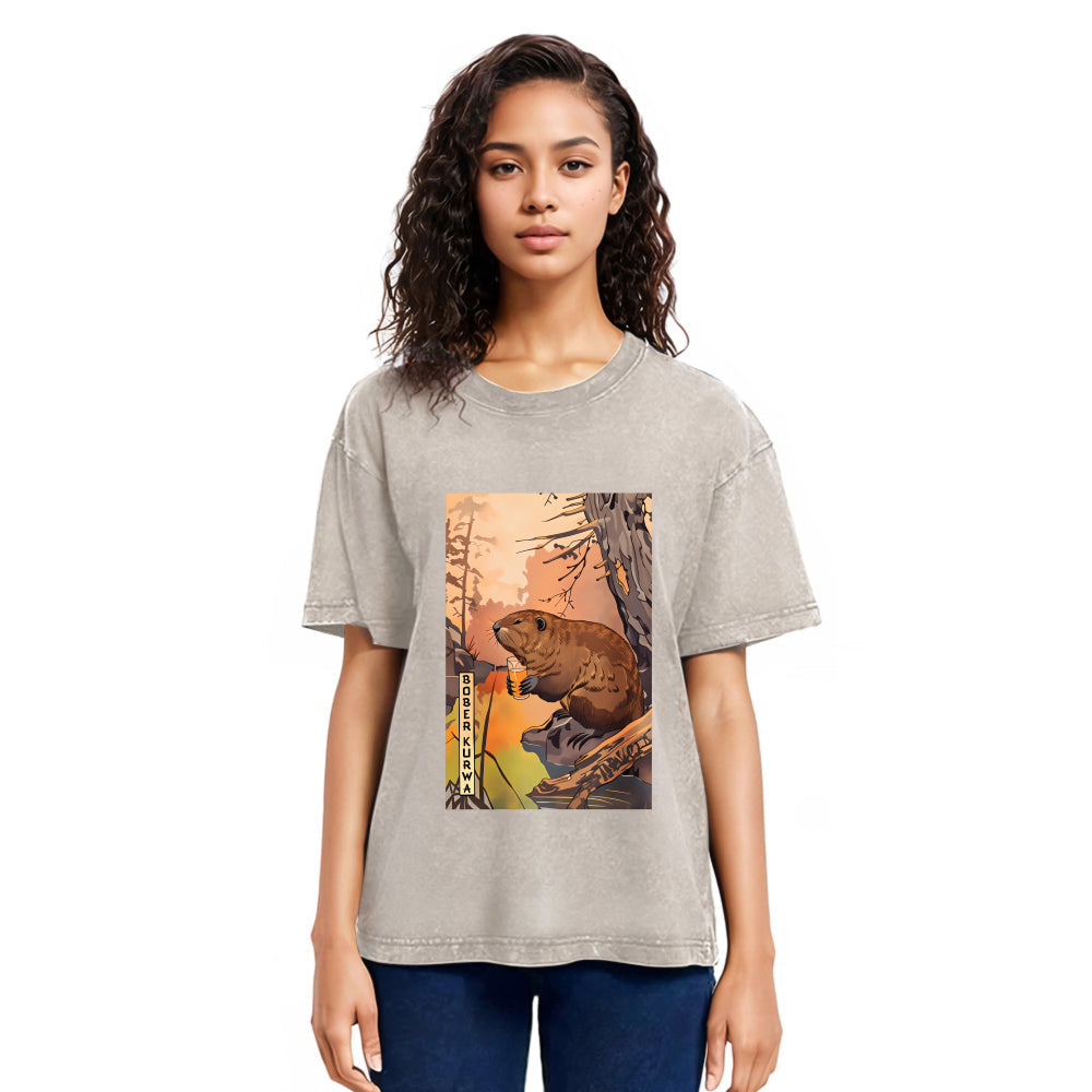 Tokyosol Beaver By The River Washed T-Shirt