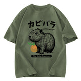 Tokyosol Cute Baby Capybara Washed T-Shirt
