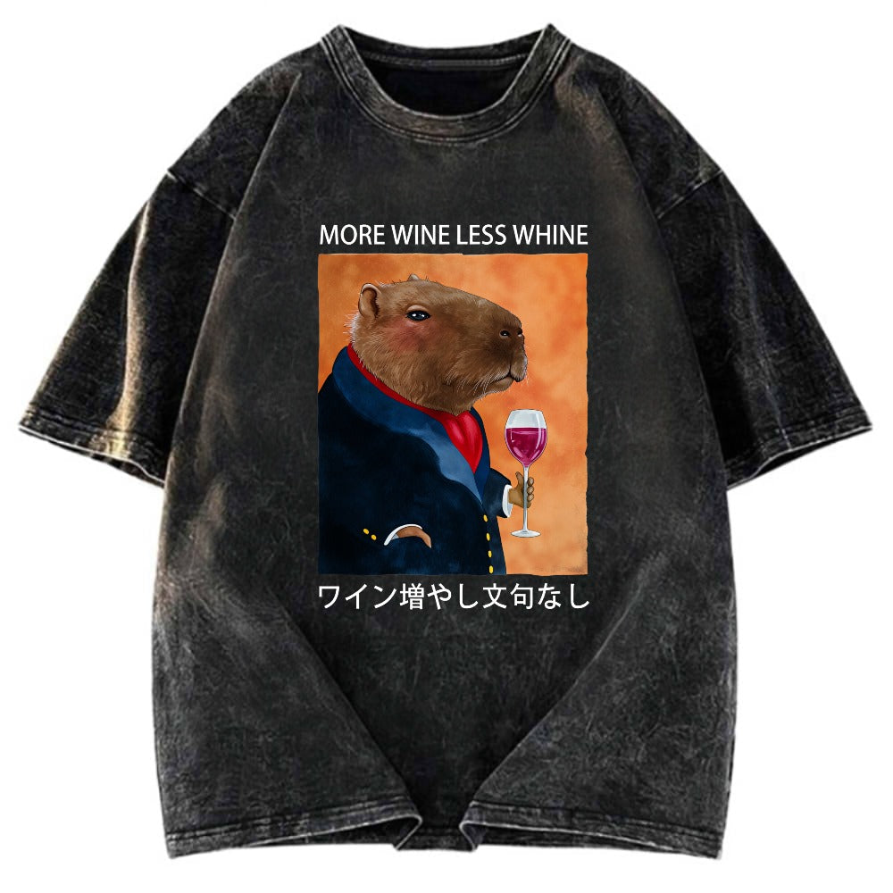 Tokyosol Capybara More Wine Less Whine Washed T-Shirt