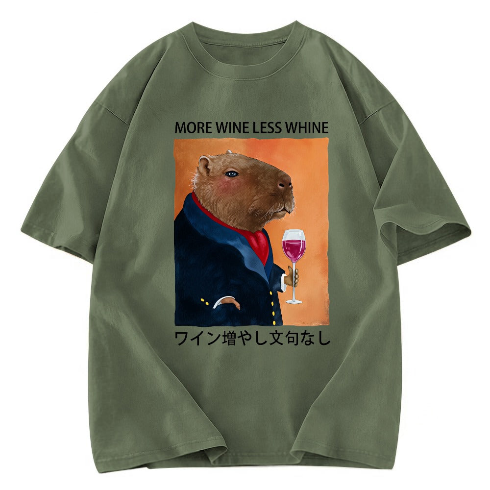 Tokyosol Capybara More Wine Less Whine Washed T-Shirt