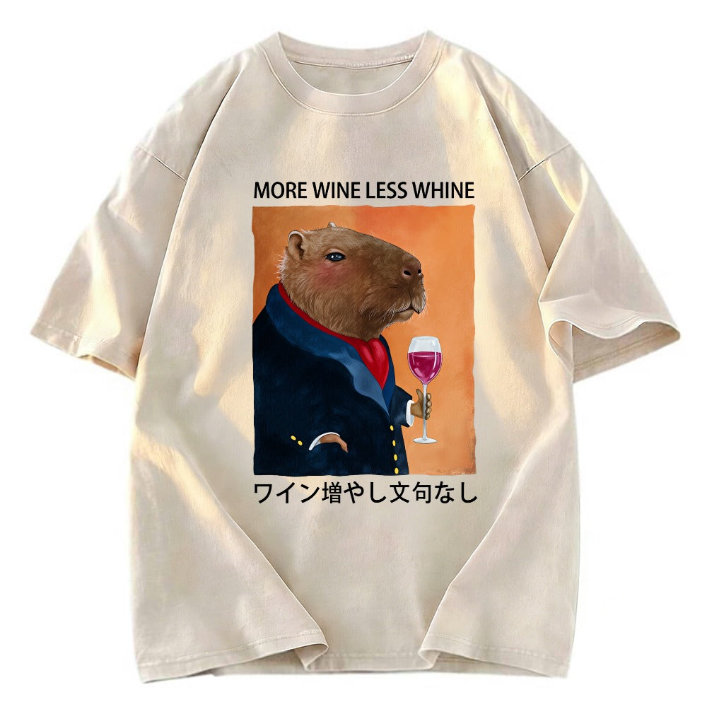 Tokyosol Capybara More Wine Less Whine Washed T-Shirt