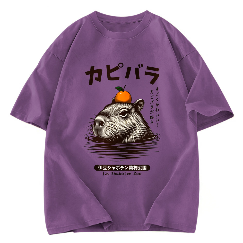 Tokyosol Capybara Hot Spring Washed T-Shirt