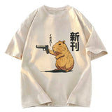 Tokyosol Capybara Holding A Gun Washed T-Shirt