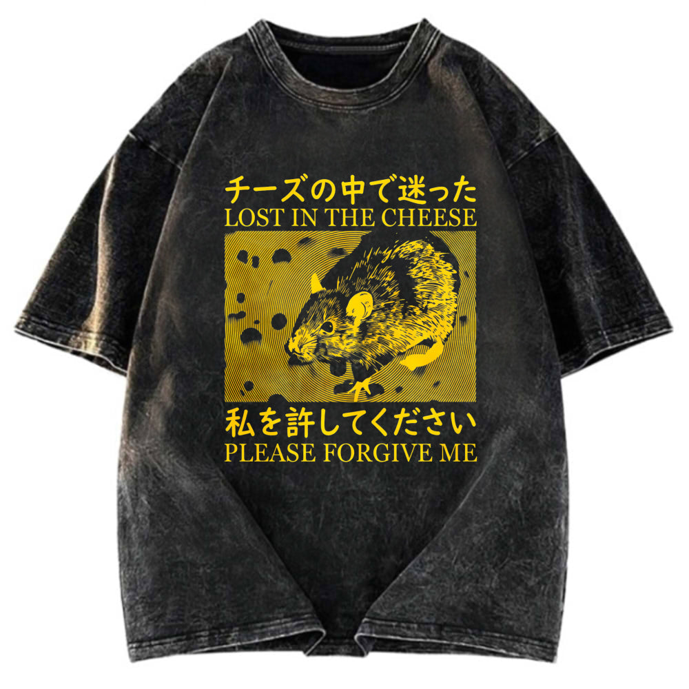 Tokyosol Lost in the Cheese Please Forgive Me Washed T-Shirt
