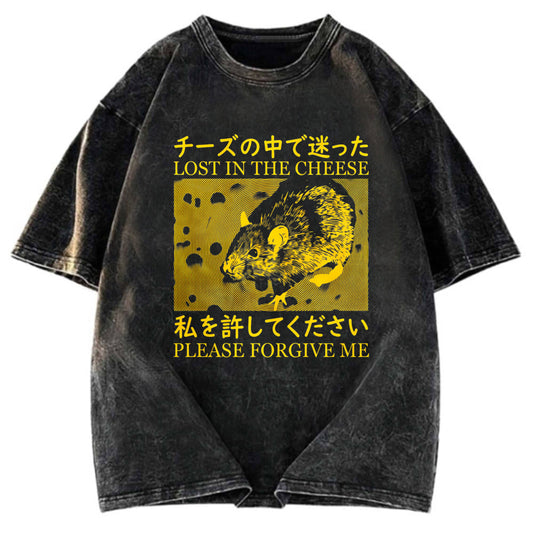 Tokyosol Lost in the Cheese Please Forgive Me Washed T-Shirt
