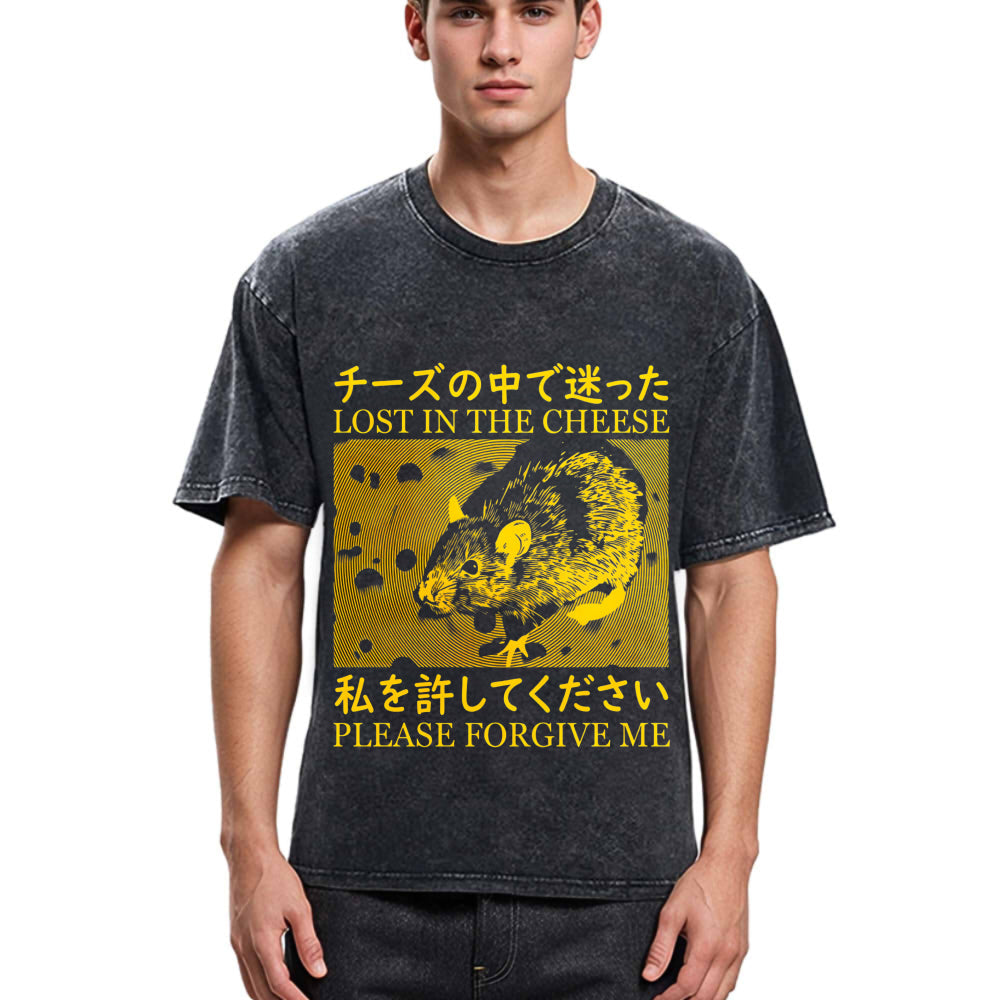 Tokyosol Lost in the Cheese Please Forgive Me Washed T-Shirt