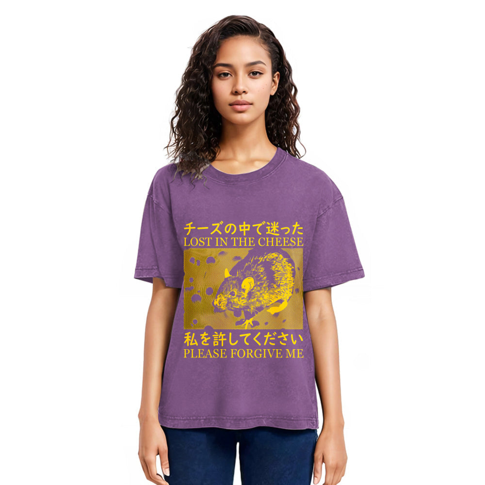 Tokyosol Lost in the Cheese Please Forgive Me Washed T-Shirt