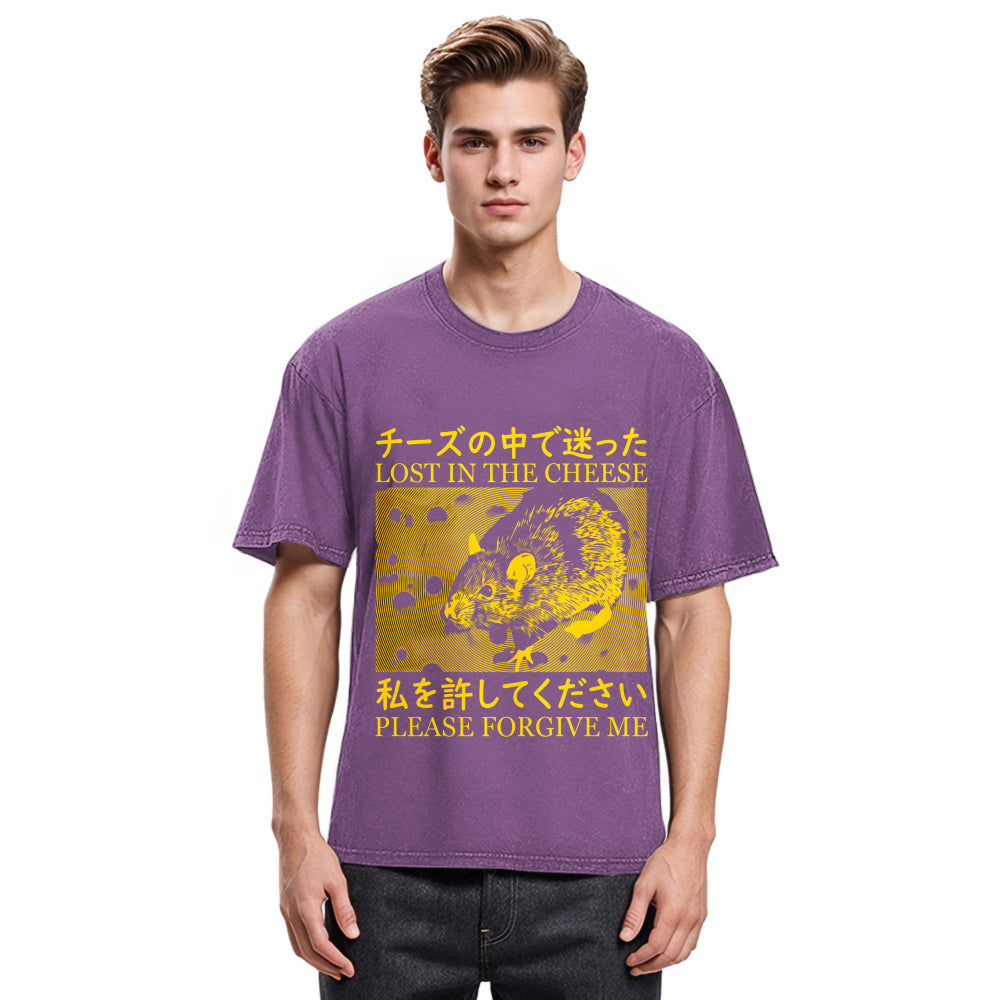 Tokyosol Lost in the Cheese Please Forgive Me Washed T-Shirt