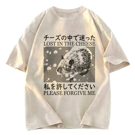 Tokyosol Lost in the Cheese Please Forgive Me Washed T-Shirt