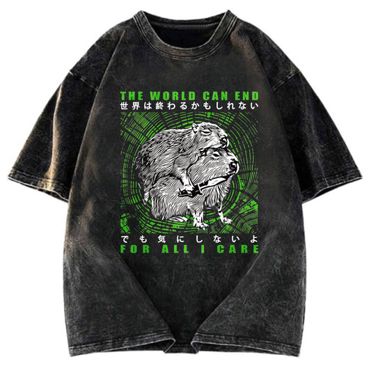 Tokyosol World Can End For All I Care Washed T-Shirt
