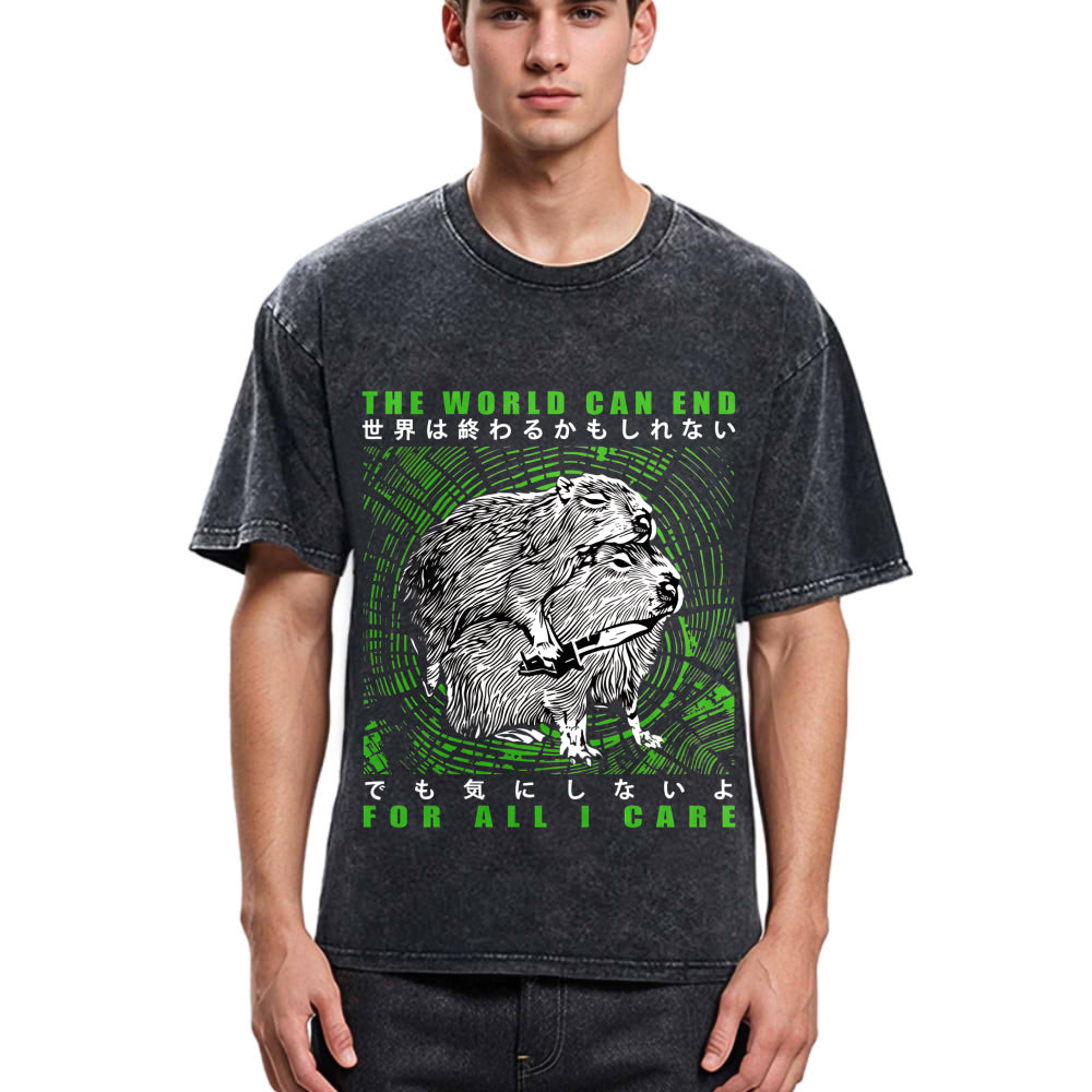 Tokyosol World Can End For All I Care Washed T-Shirt