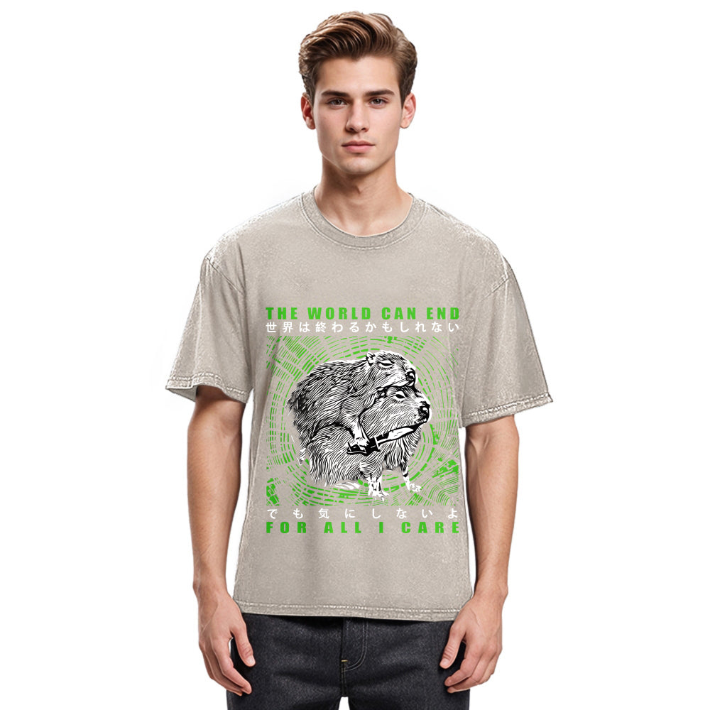 Tokyosol World Can End For All I Care Washed T-Shirt