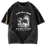 Tokyosol Capybara Doing Its Best Washed T-Shirt