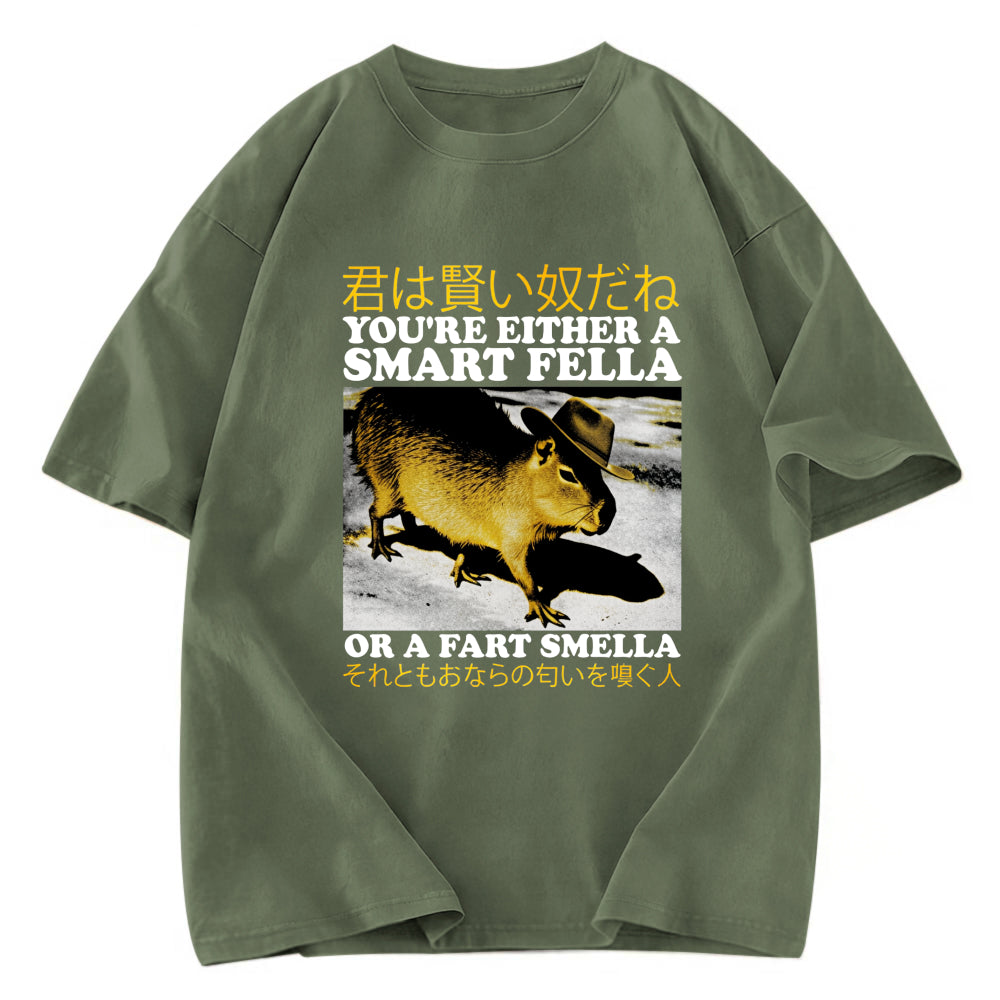 Tokyosol Japanese Smart Fella Capybara Washed T-Shirt