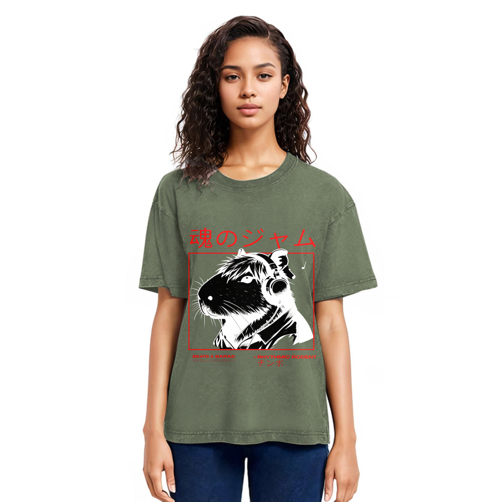 Tokyosol Japanese Capybara Soul Jam Washed T-Shirt
