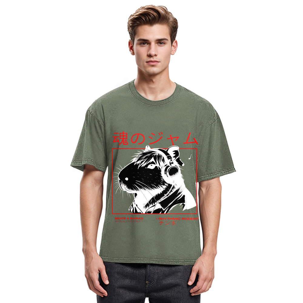 Tokyosol Japanese Capybara Soul Jam Washed T-Shirt