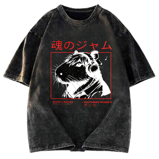 Tokyosol Japanese Capybara Soul Jam Washed T-Shirt